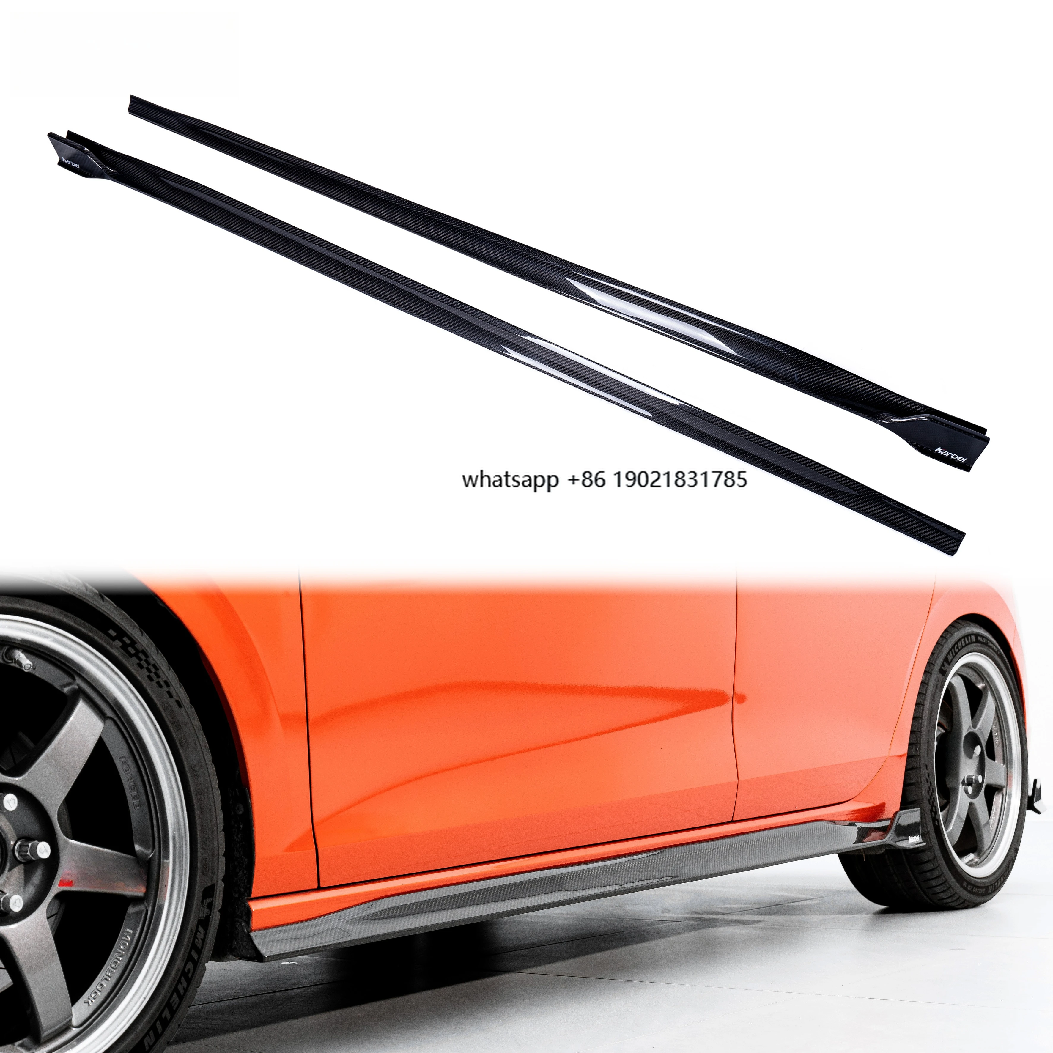 Karbel Side Skirts Kb Style Customized/dry Carbon Fiber Variant Black Side Skirts for  Golf 8 GTI MK8 2006-2019