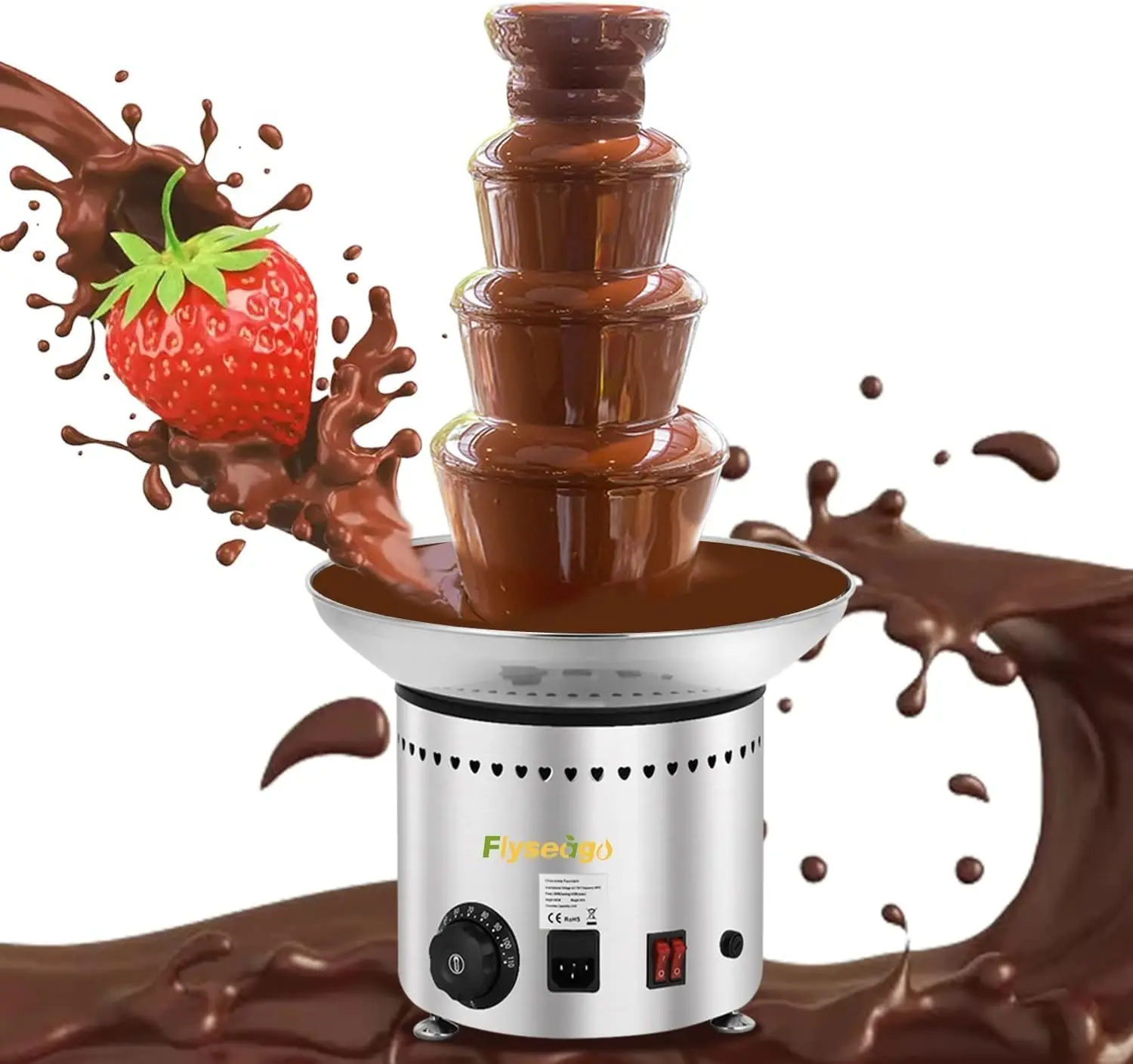 

Chocolate Fountain 4 Layers 11Lbs Large Chocolate Fondue Tower Stainless Steel Hot Chocolate Waterfall for Nacho Chee