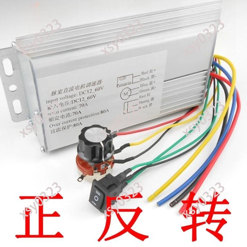

High Power DC Speed Controller, 12V 24V 36V Bidirectional Brushed Motor Forward Reverse