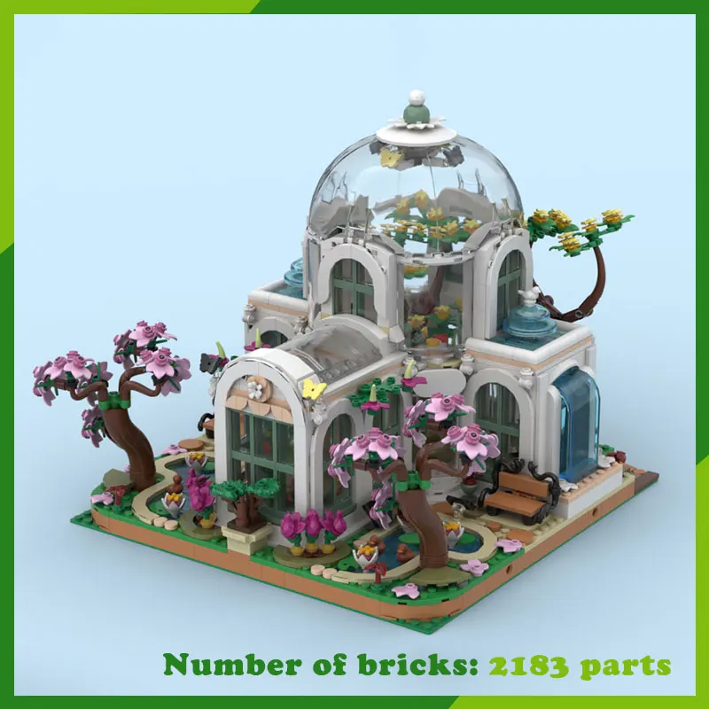 MOC Building Blocks Botanical Garden Urban Architecture Landscape Model DIY Bricks Christmas Present  Assembly Toys Streetscape