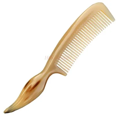 Natural horn comb dense tooth large long hair thick hair care cleaning scalp wash massage head comb length 21CM