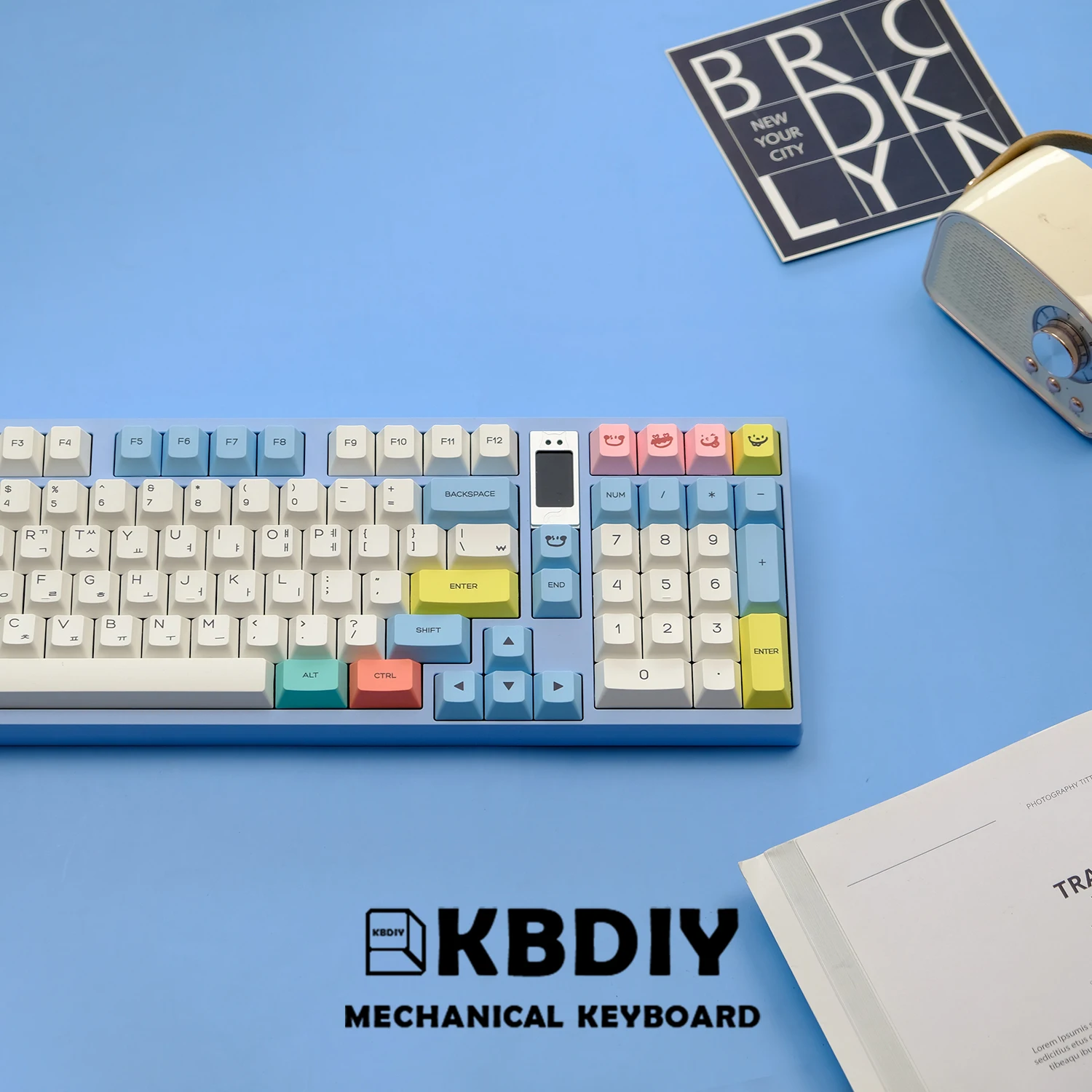 KBDiy Cherry Profile PBT-Tastenkappen, koreanische japanische Tastenkappe, Pastellkreide-Thema, MX-Schalter für mechanische Tastatur, KIT ISO 7U, 144 Tasten – Detail 5