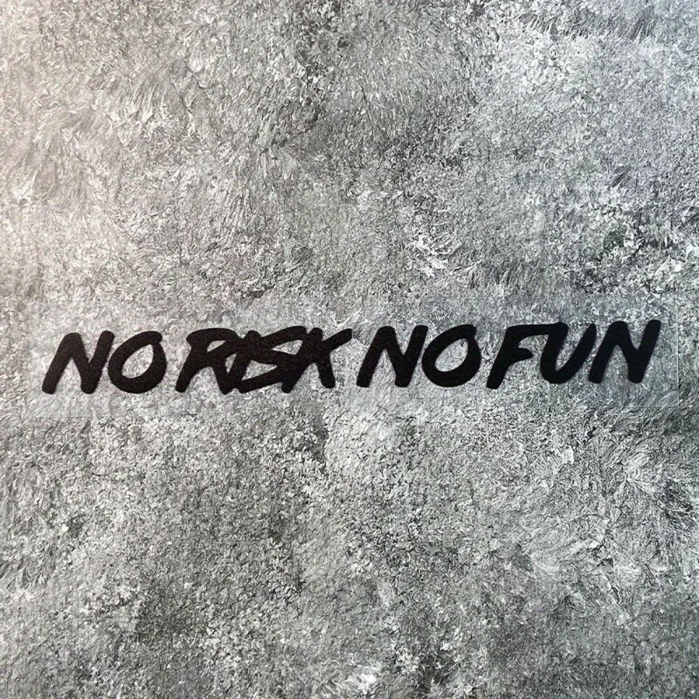

Removable No Risk No Fun Car Sticker Waterproof Self-adhesive Bold Letters Sticker Durable Weatherproof Vinyl Bumper Sticker