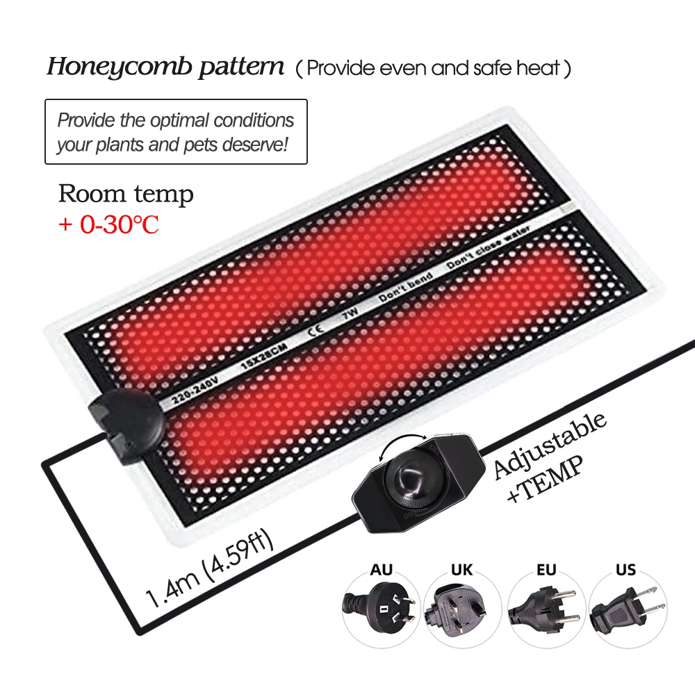 5-20W piantine Pad riscaldante controllo della temperatura tappetino impermeabile invernale regolabile cuscinetto termico per piante Anti-freddo