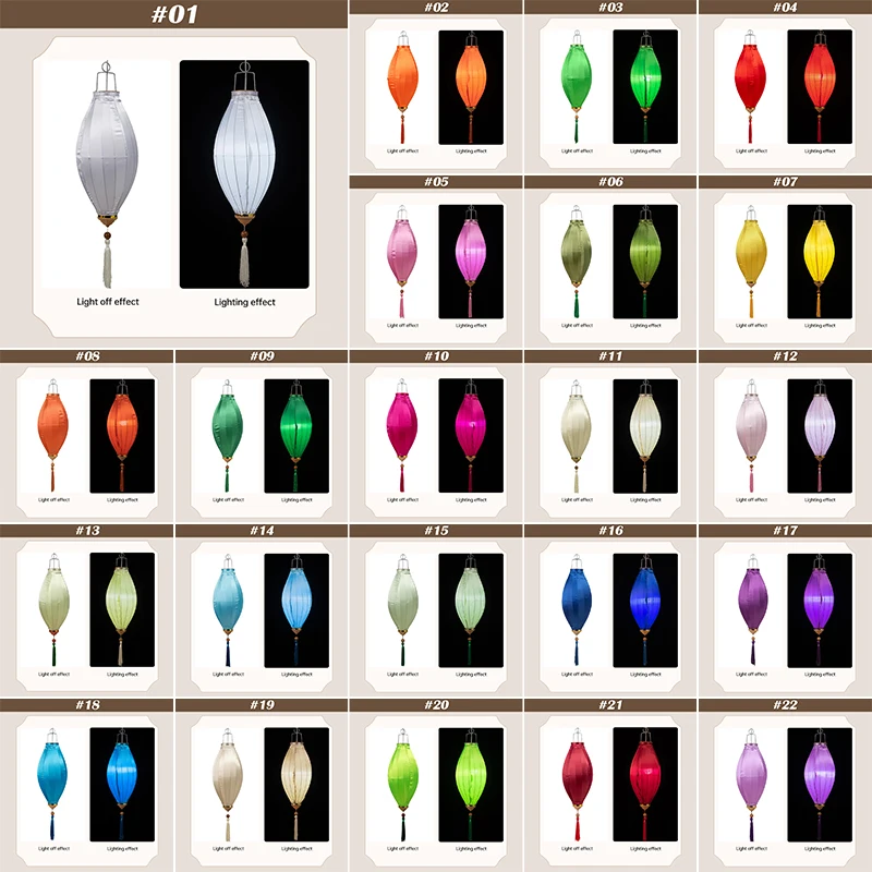 

14 inch Traditional Lantern Party Outdoor Silk Lantern Chinese Vietnam Mid Autumn Spring Festival New Year Decor Ornaments