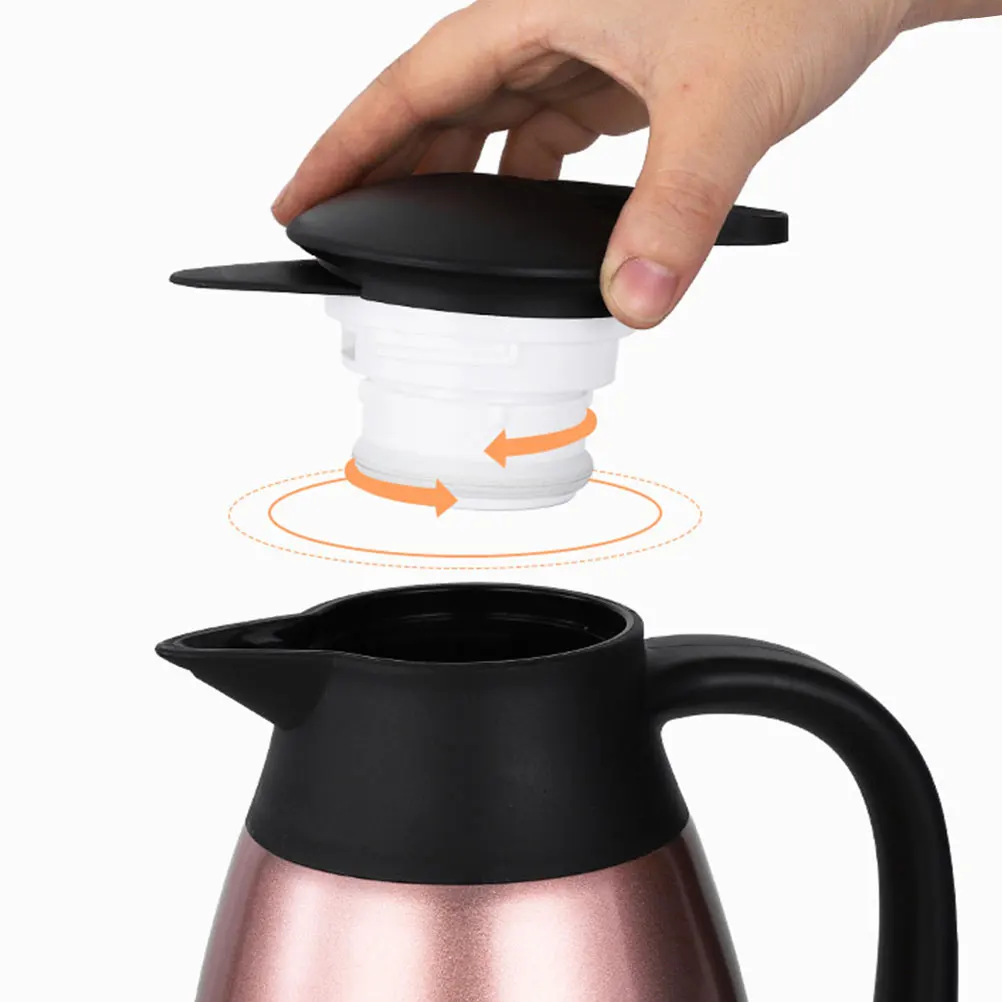 

2L Pink Stainless Steel Thermal Carafe Double Layer Vacuum Insulated Water Jug Long Heat Preservation Sealed Lid Home Office
