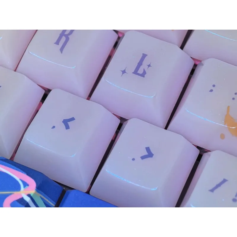 Honkai: ชุดปุ่มกด Star Rail Sunday โปรไฟล์เชอร์รี่แบบกําหนดเอง PBT Pearlescent Amine Point KeyCap สําหรับการเล่นเกมคีย์บอร์ดแบบกลไก