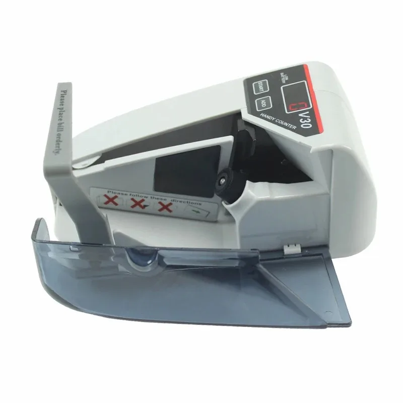 V30 Mini Portable Bill Counter Use Battery/Plug Handy LED Screen Cash and Banknote Currency Counting Money Machine
