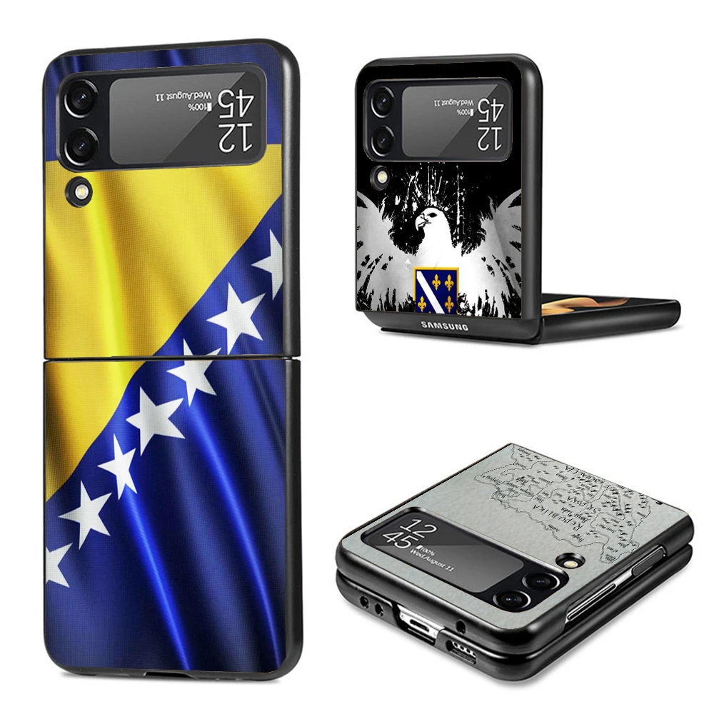 Bosnia And Herzegovina Flag Phone Case For Samsung Galaxy Z Flip6 Flip3 Flip4 Flip5 PC Hard Plastic Z Flip 6 5 4 3 5G Fundas Cov