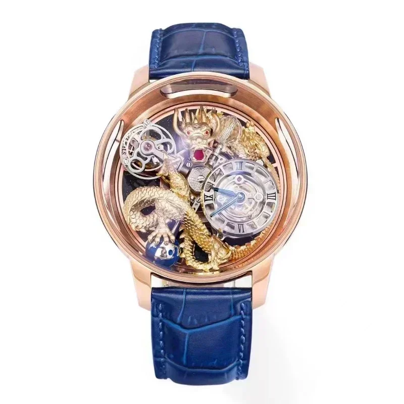 Relógio JACOB Tourbillon mecânico, cristal Material, impermeável Celestial Dragon, Men's Limited Edition Watch, mais recente, 2024