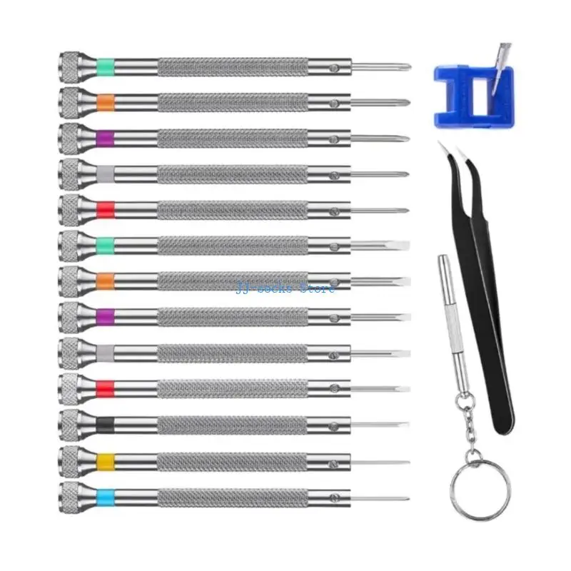 37JB مجموعة مفكات دقيقة شاملة لمهام إصلاح الساعات والنظارات #4