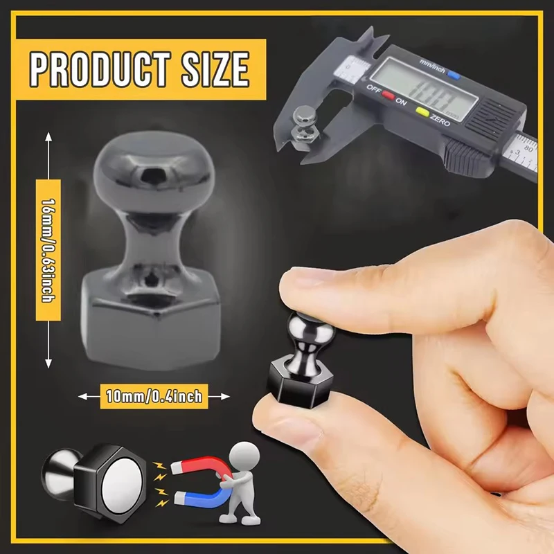 2-20Pcs Hexagonal Metal Strong Magnetic Push Pin Powerful Heavy-duty Magnet Great Pull Force for Refrigerator Whiteboard Office