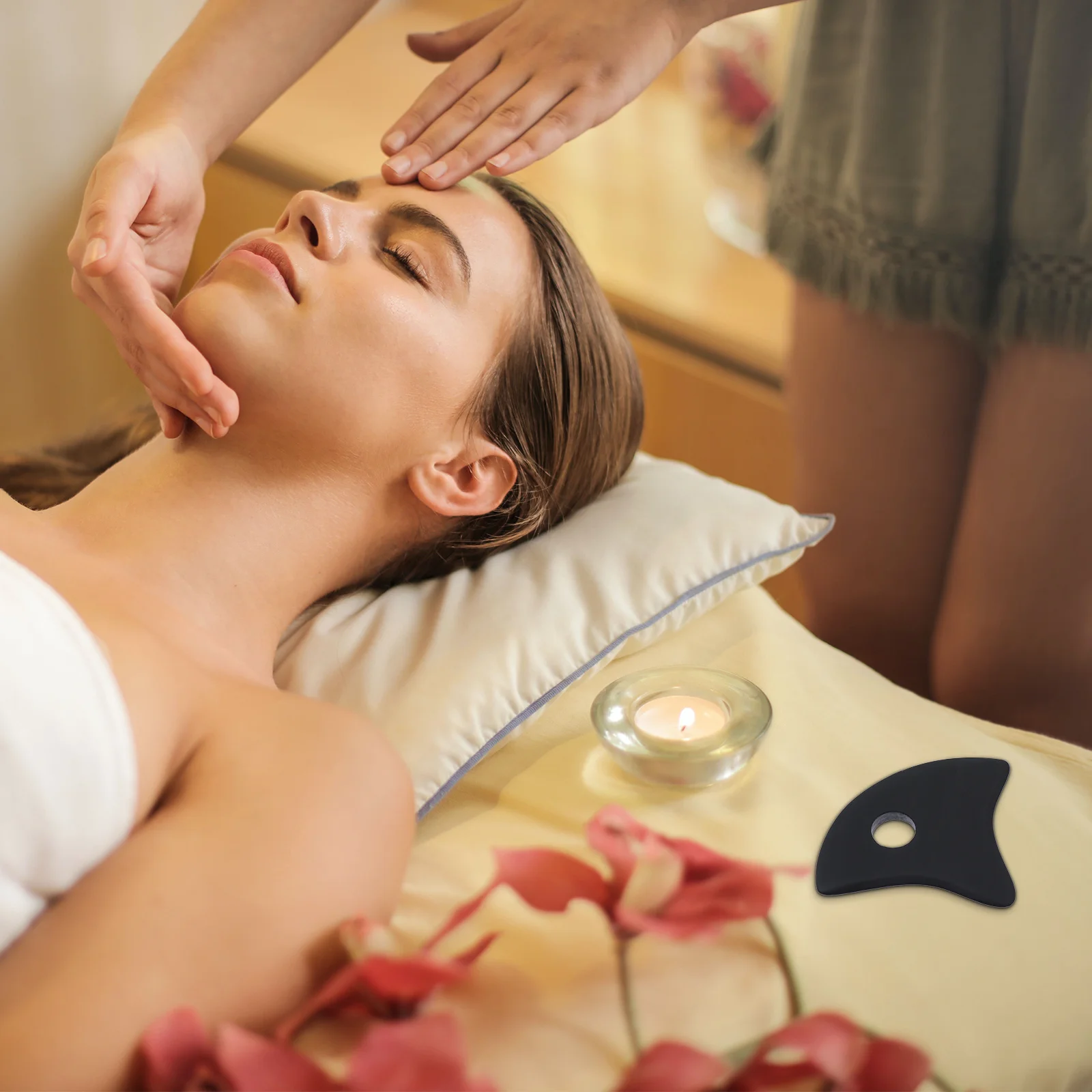 

Natural Bian Stone Gua Sha Scraping Board Portable Massage Tool Face Muscle Relief Body Scraper Elasticity