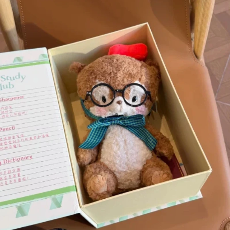 

2026 Bobonuts Cute Squirrel Plush Toy With Glasses Soft Stuffed Plush Toy Soothing Doll Room Decoration Gift Send To A Friend
