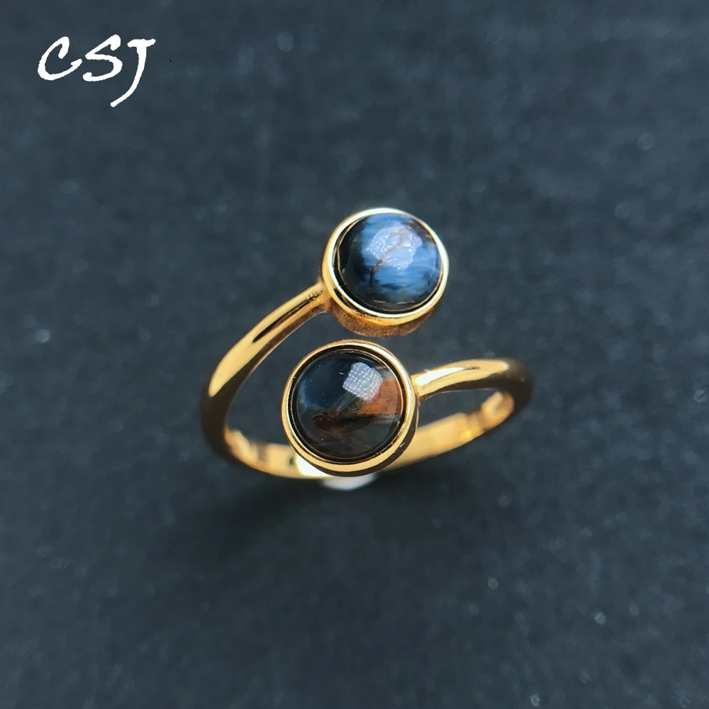 

Модное кольцо из натурального питерсита, стерлинговое серебро 925 пробы, малахит, синий лунный камень, амазонит для женщин, ювелирные изделия, подарок на день рождения