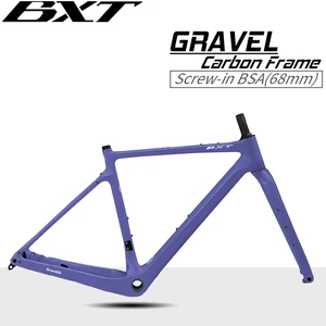 Carbon gravel bike, fully hidden cable, fork through the axle, gravel disc brake, MTB carbon, road bicycle frame 27.5er 8 Main Sales Framework - №5