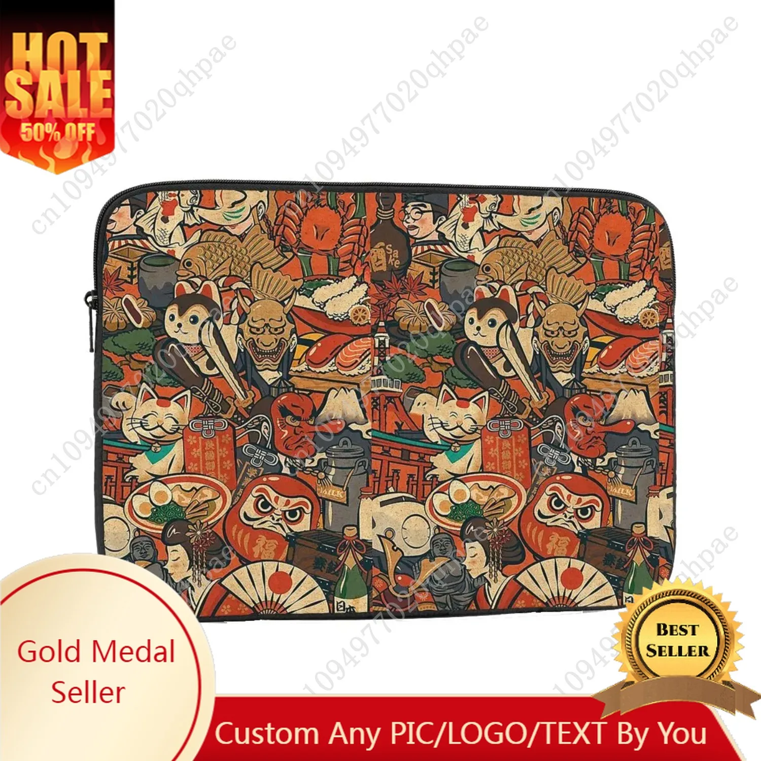 

Japanese Sushi Crabs Daruma Laptop Bag Case 10 12 13 15 17 Inch Notebook Bag Sleeve Computer Shockproof Case Bag