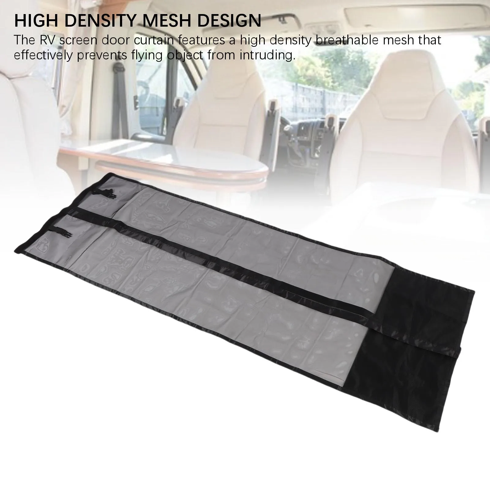Mesh Door Screen RV Screen Door Curtain Touch Fastener Fixation Prevents Debris Improved Airflow for Gardens Balconies Patios
