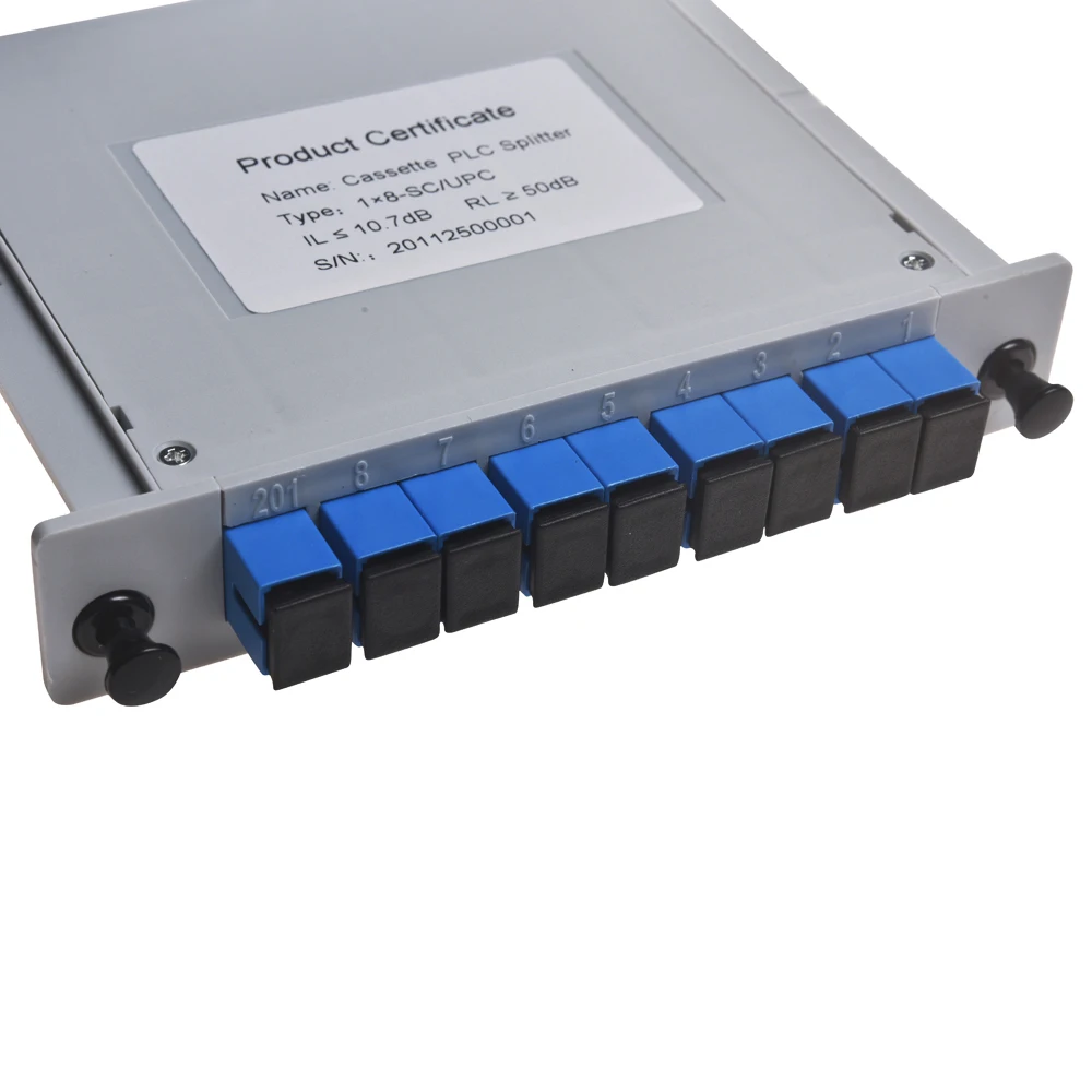 Hot Koop Factory Outlet Cassette Type PLC Glasvezel Splitter 1*8 SC APC UPC FTTH Glasvezel Splitter