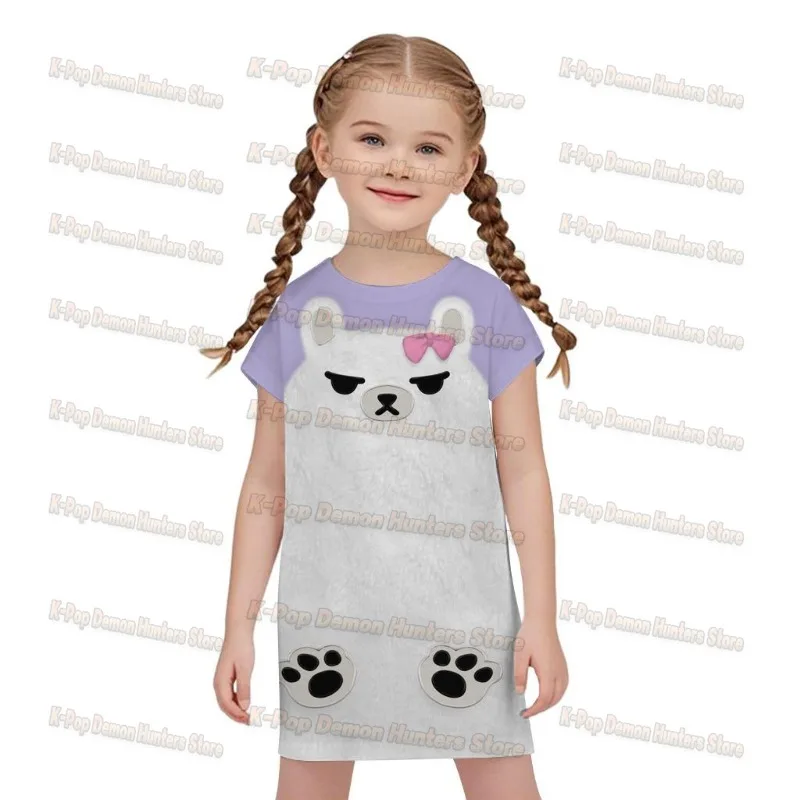 أطفال KPop Zoey ميرا شيطان هنتر تأثيري الأرجواني منامة فستان أرجواني زي النساء الفتيات 2025 فيلم لعب الأدوار حفلة الهالوين