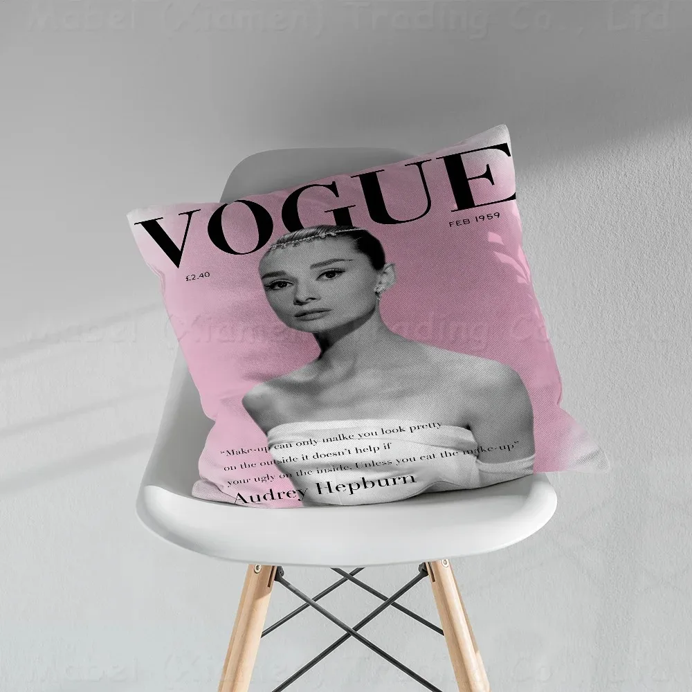 A-Audrey H-Hepburn Stitch Lucky Dragon Pillow Cover Sofa Cushion Cover Home Room Decoration Children Gift