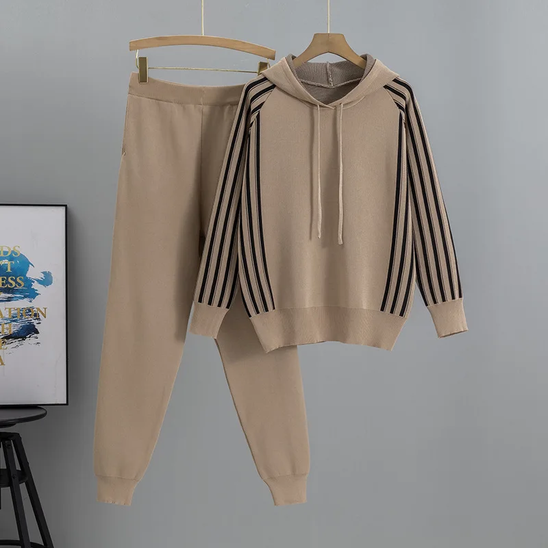 

Fashion Casual Temperament Knitted Sweater Trousers Two-piece Set