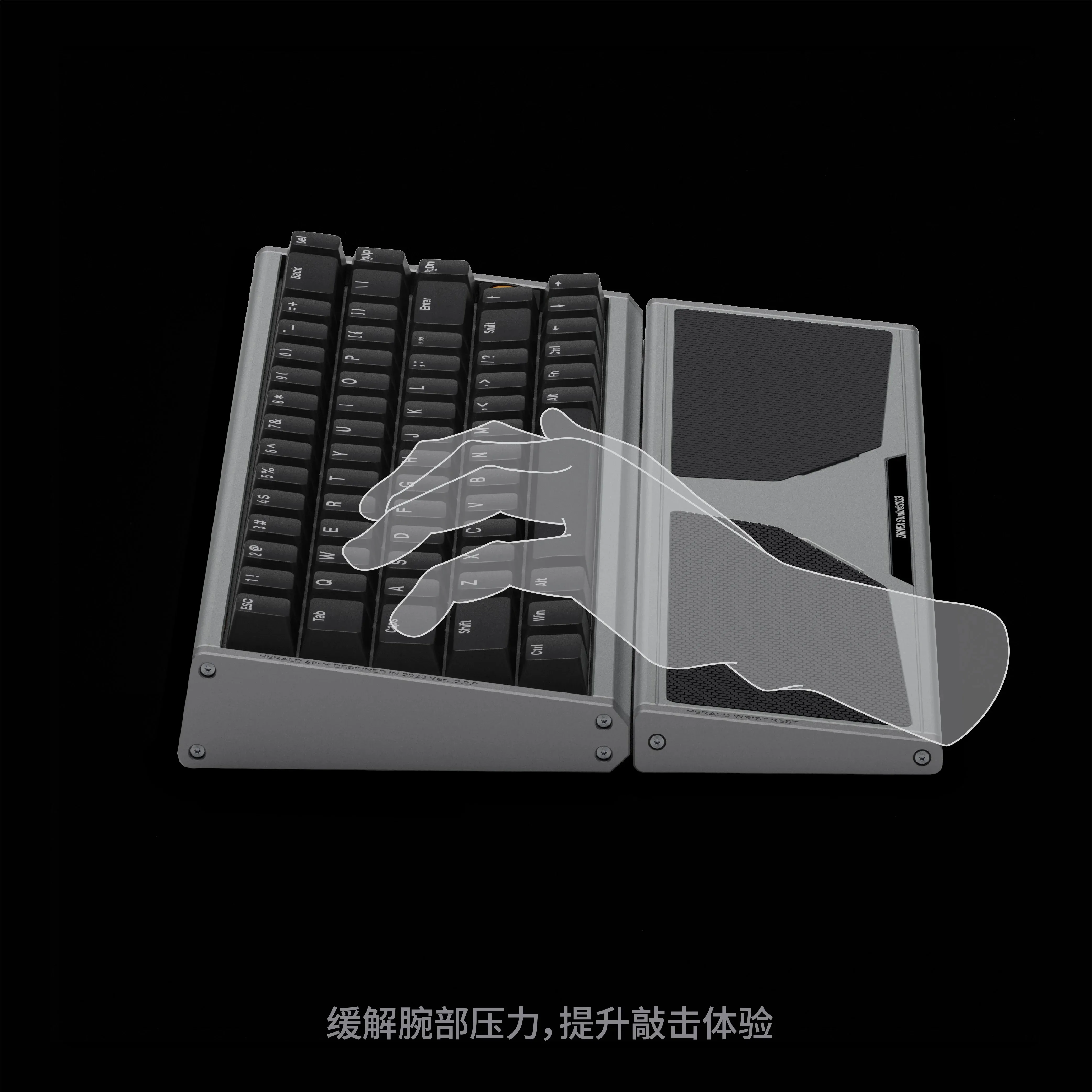 Zirnex ld teclado magnético descanso de palma metal descanso de pulso dividido teclado usinado anodizado acessórios tapete de mesa de escritório