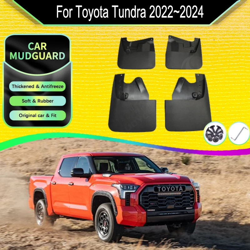 Car Mudguards For Toyota Tundra Limited XK70 2022~2024 Car Fender Flares Splash Guard Duraflap Set Car Accessorie Exterior Parts