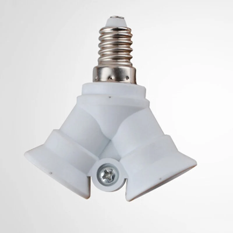 2in1 Adjustable E14 TO 2E14 Base Light Lamp Bulb Adapter Holder Socket Splitter For LED Bulb Light Lighting Base Accessories