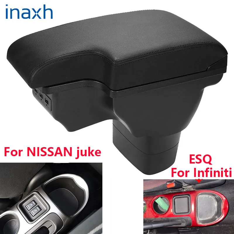 For NISSAN Juke Armrest Box for Infiniti ESQ Car Armrest 2010-2019 Accessories Interior Details Storage Box Retrofit Parts USB