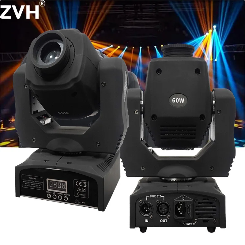 

Stage Lighting LED Mini Moving Head Spot Light 7 Colors 7 Gobos 23CH DMX-512 Sound Activated Strobe Beam for Nightclub Party Bar