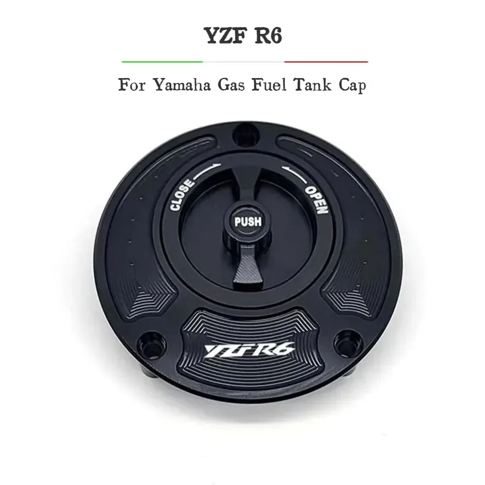 For Yamaha YZF R6 All Years Fuel Gas Tank Cap Cover CNC Aluminum Keyless Motorcycle Accessories 6 Colors