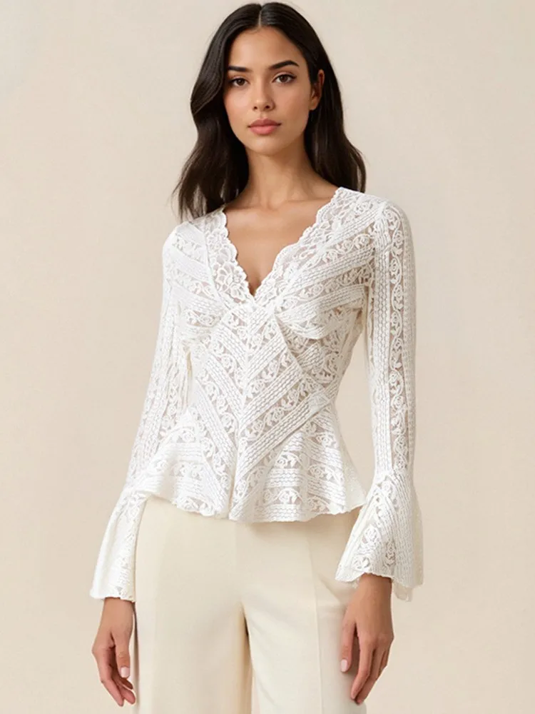 بلوزات نسائية لخريف وشتاء 2025 بلوزة بأكمام طويلة بلوزة نسائية قميص مكتب أنيق للعمل بلوزات علوية Mujer De Moda