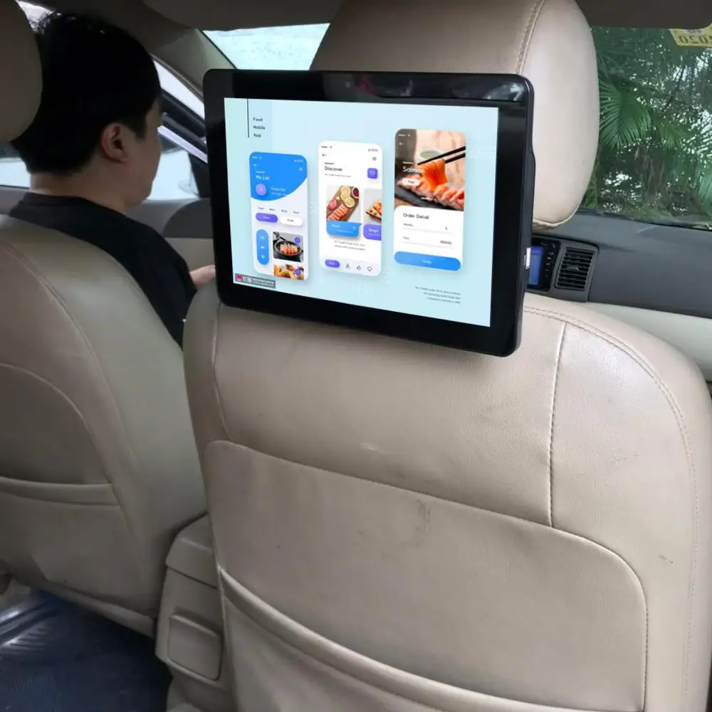 Car Video Wifi Car 10.1 Inch Touch GPS 4g SIM Card Android 9.0 Car Headrest Monitor for Advertising Lcd Display