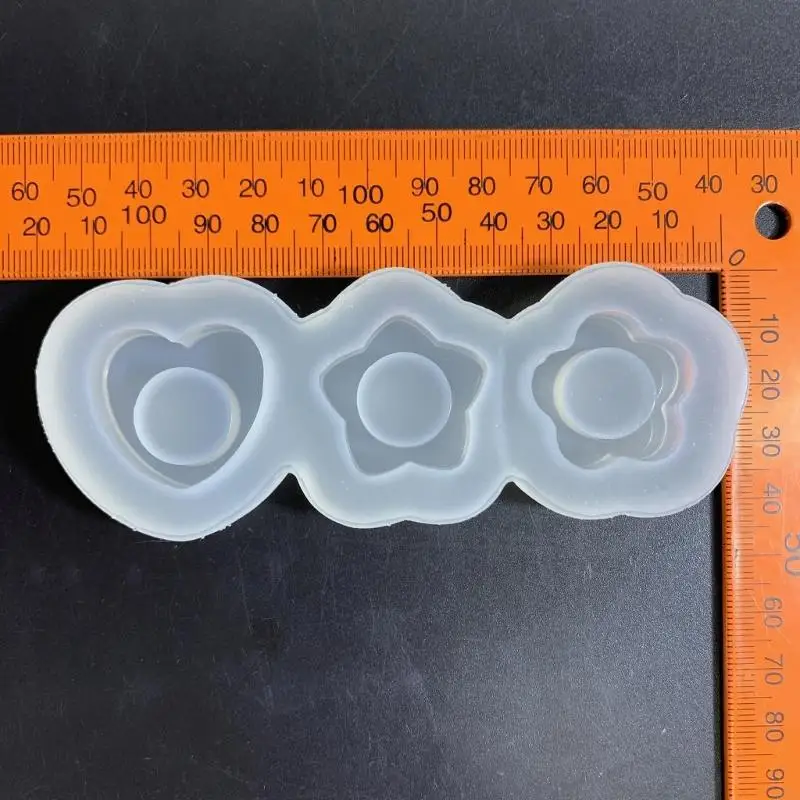 R3MC DIY Flower Ornament Silicone Epoxy Mold DIY Keychain Pendant Jewelry Crafting Mould for Valentines Gift