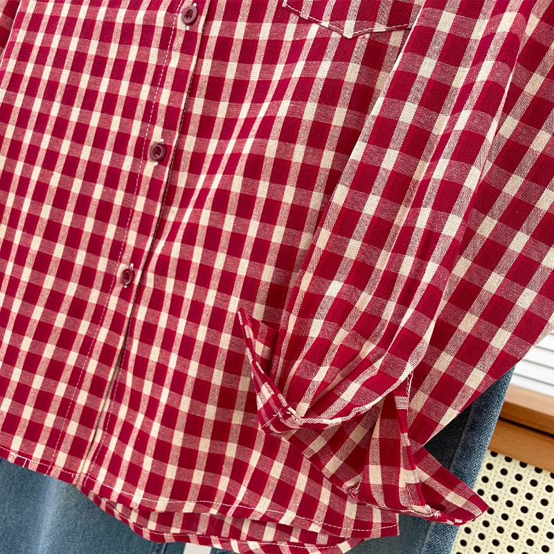 Trendy New Plaid Shirt for Women Korean Style Y2K Casual Loose Slimming Shirt Versatile Long Sleeve Jacket image 6