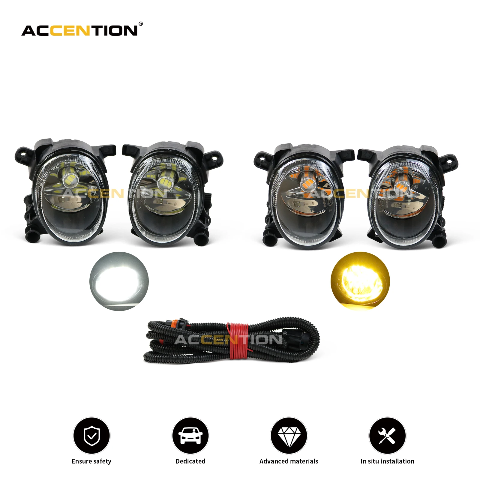 For Audi A1 A4 Wagen B8 A5 A6 C7 Q3 2012-2014 CC 2009-2012 LED Fog light Fog Lamp Light With Bulbs Fog Light Wire