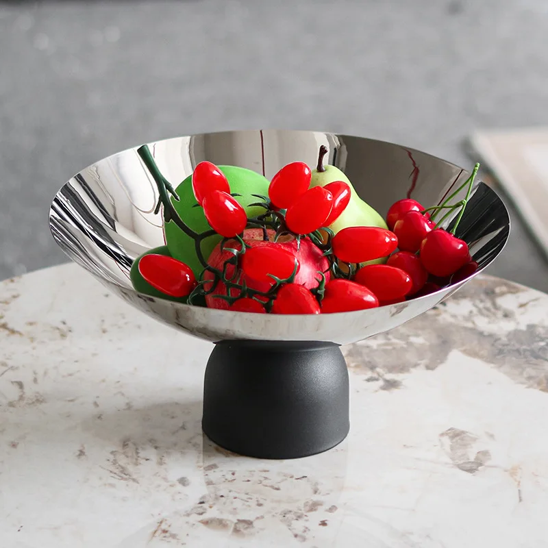 

Скандинавская простая роскошная тарелка для фруктов премиум-класса, декоративная тарелка на высокой ножке для дома, гостиной, отеля, мягкая декоративная тарелка для закусок