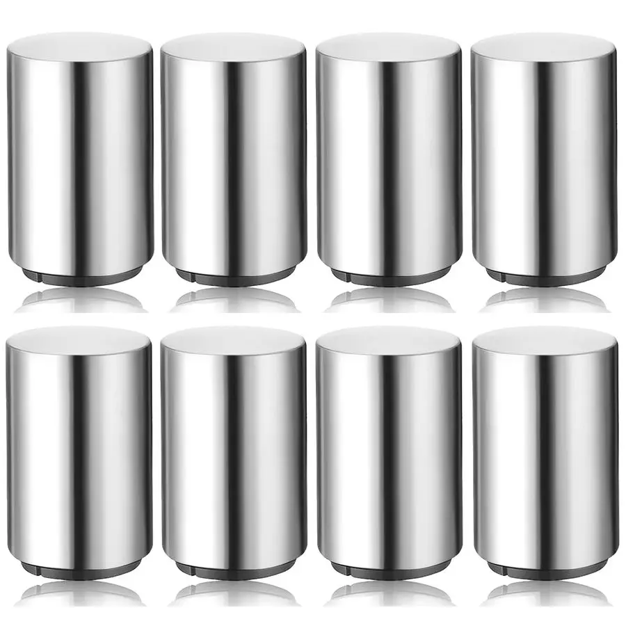 Abrebotellas Magnéticos de Empujar, Paquete de 8, Sin Daño a las Tapas, Apertura Rápida, Acero Inoxidable, Abre Tapas Automáticamente