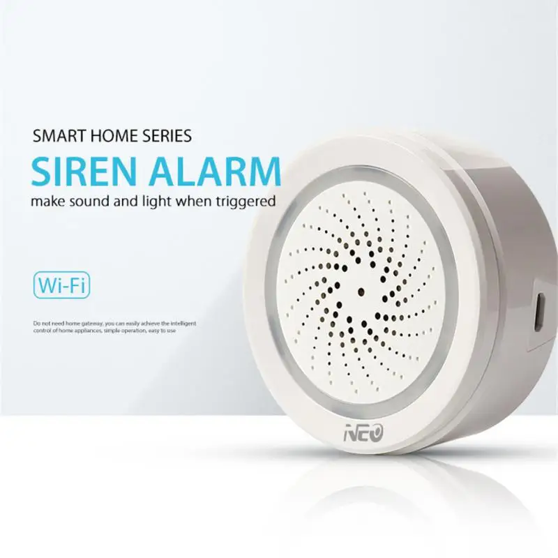 Xiaomi Alarm inteligentna syrena Wifi Alarm czujnik światła dźwiękowego inteligentny czujnik USB kompatybilny z Alexa Google dla bezpieczeństwa w domu