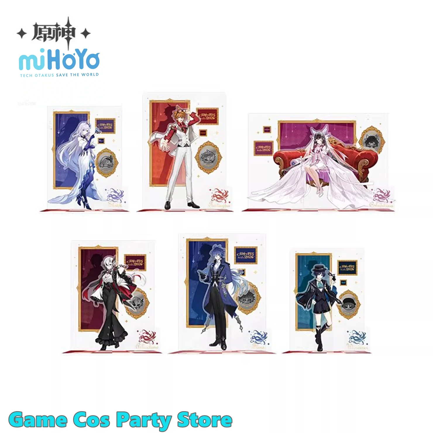 [Genuine] Genshin Impact 2026 FES Stand Set Wanderer Columbina Acrylic Bracket Flins Tartaglia Statue Anime Cosplay Ornament