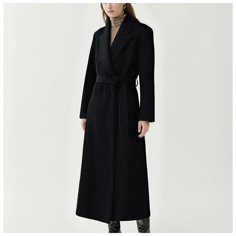 

2025 Winter New Women's Elegant Double-Breasted Stand Collar Wool Fashion Coat