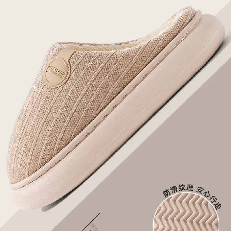 Women's Plush Winter Slippers - Cloud Comfort Fleece-Lined House Shoes, Thick Sole Anti-Slip Couple Slippers for Indoor Home image 5
