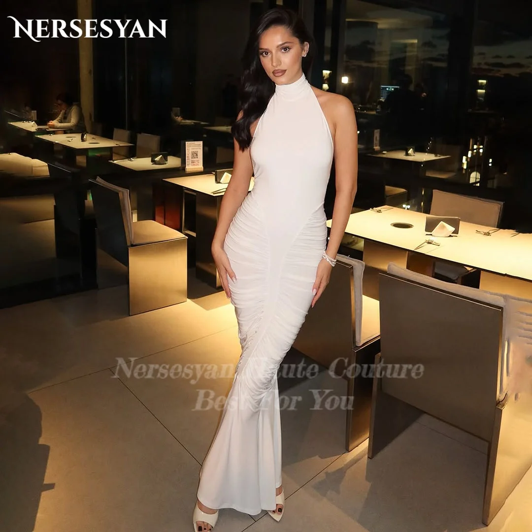 Nersesyan robes de soirée sirène de luxe épaules dénudées robe formelle en satin plissé robes de soirée moulantes плаokubе ж Norsajiе personnalisé