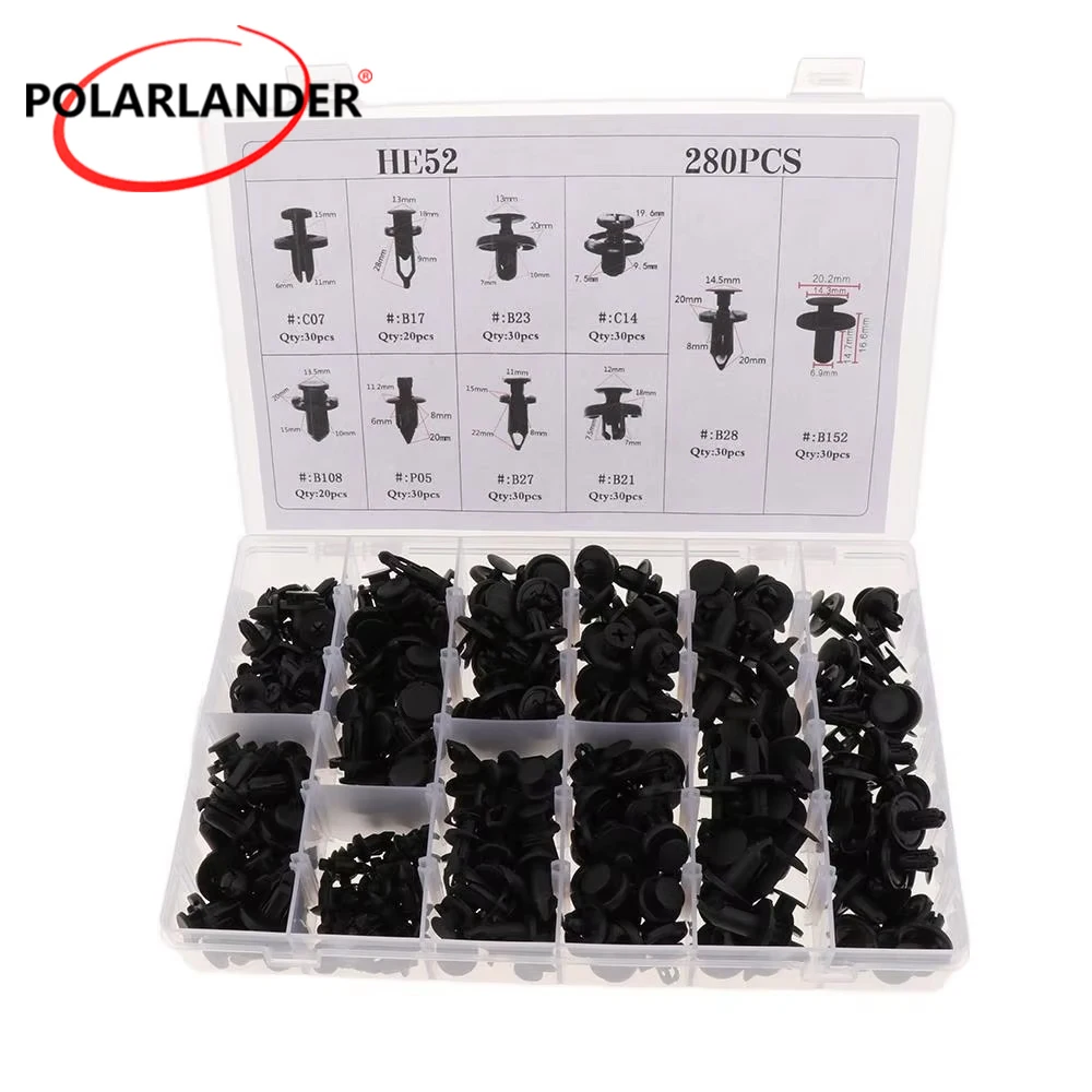 280 Pcs Car Door Panel Trim Bumper Fenders Mixed Rivet Fastener Push Pin Clips For L/exus C/T200h For T/oyota