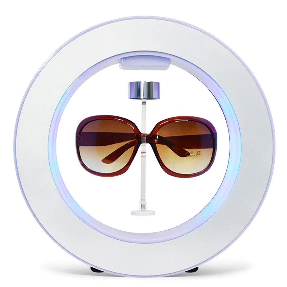 

Дисплей для очков с магнитной левитацией, вращающаяся плавающая подставка для очков, держатель для солнцезащитных очков со светоизлучающим диодом