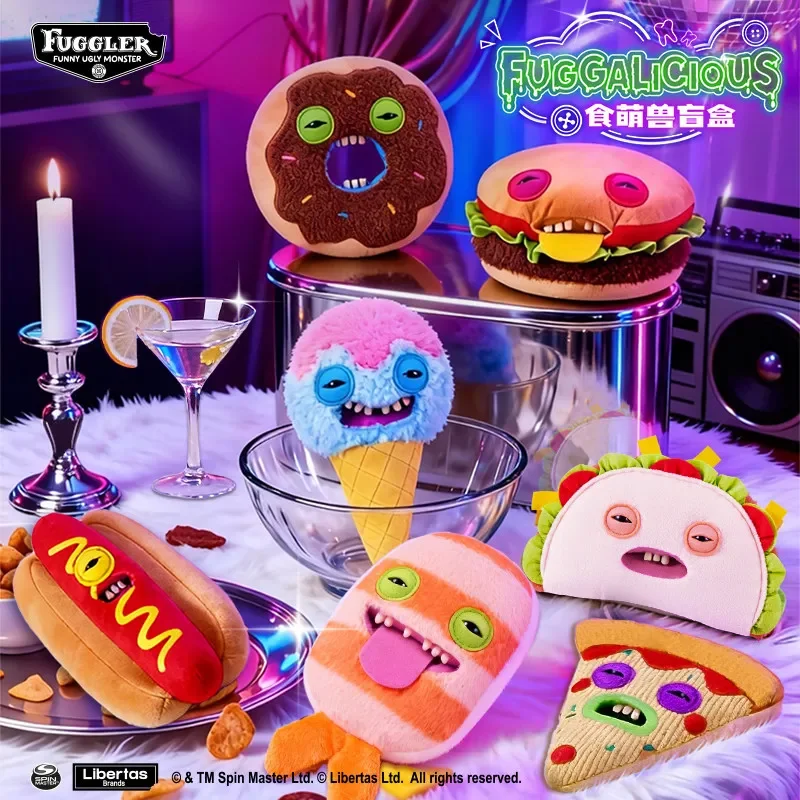 

Fuggler Plush Blind Box Food Fuggalicious Delicacy Hamburger Pizza Plush Kawaii Mystery Box Funny Birthday Gift