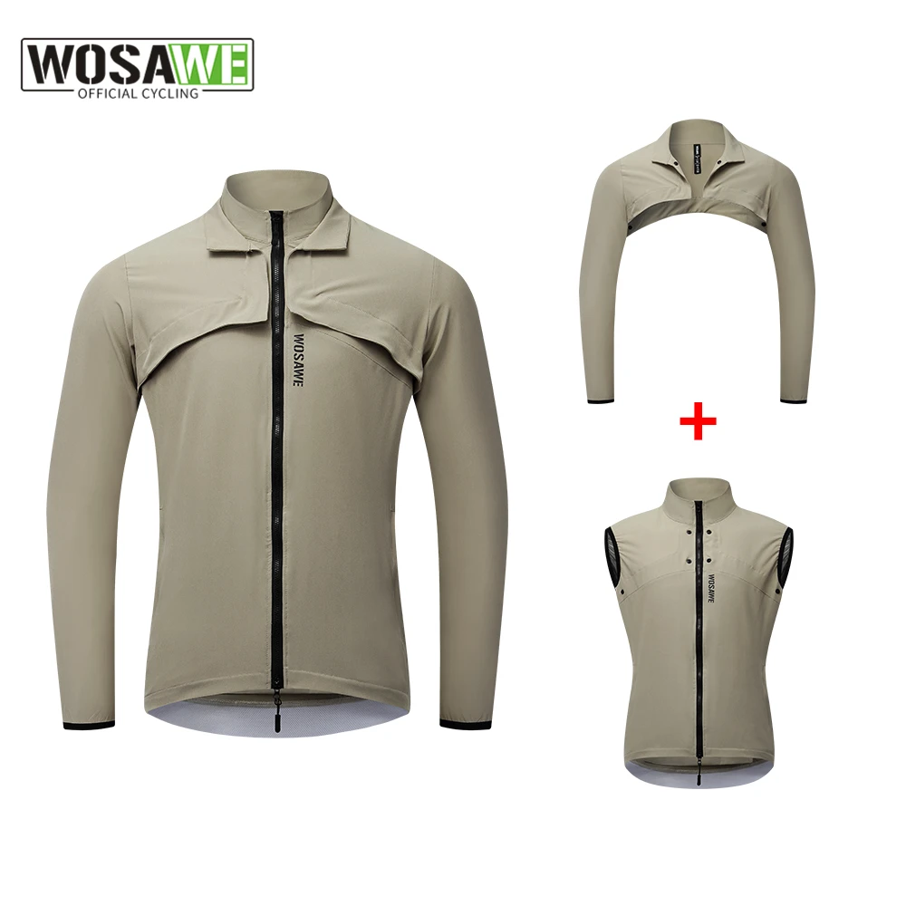 

WOSAWE Lightweight Windproof Cycling Jacket Hiking Bicycle Wind Jackets Stretch Fabric With Zipper Pocket Quick Dry Windbreaker