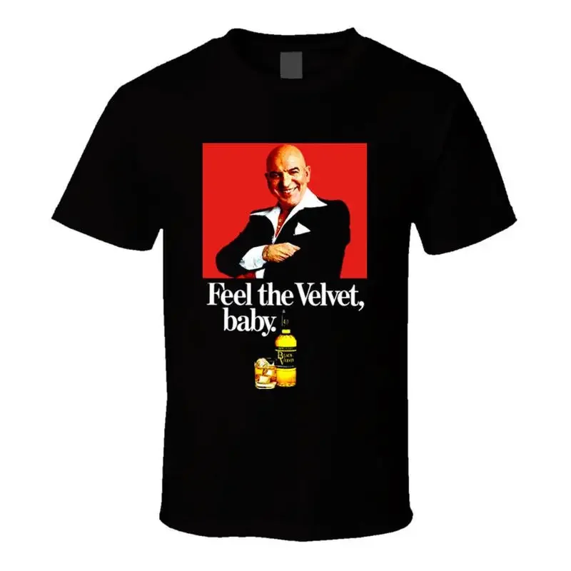 Black Velvet Whiskey Telly Savalas Retro 70s T Shirt