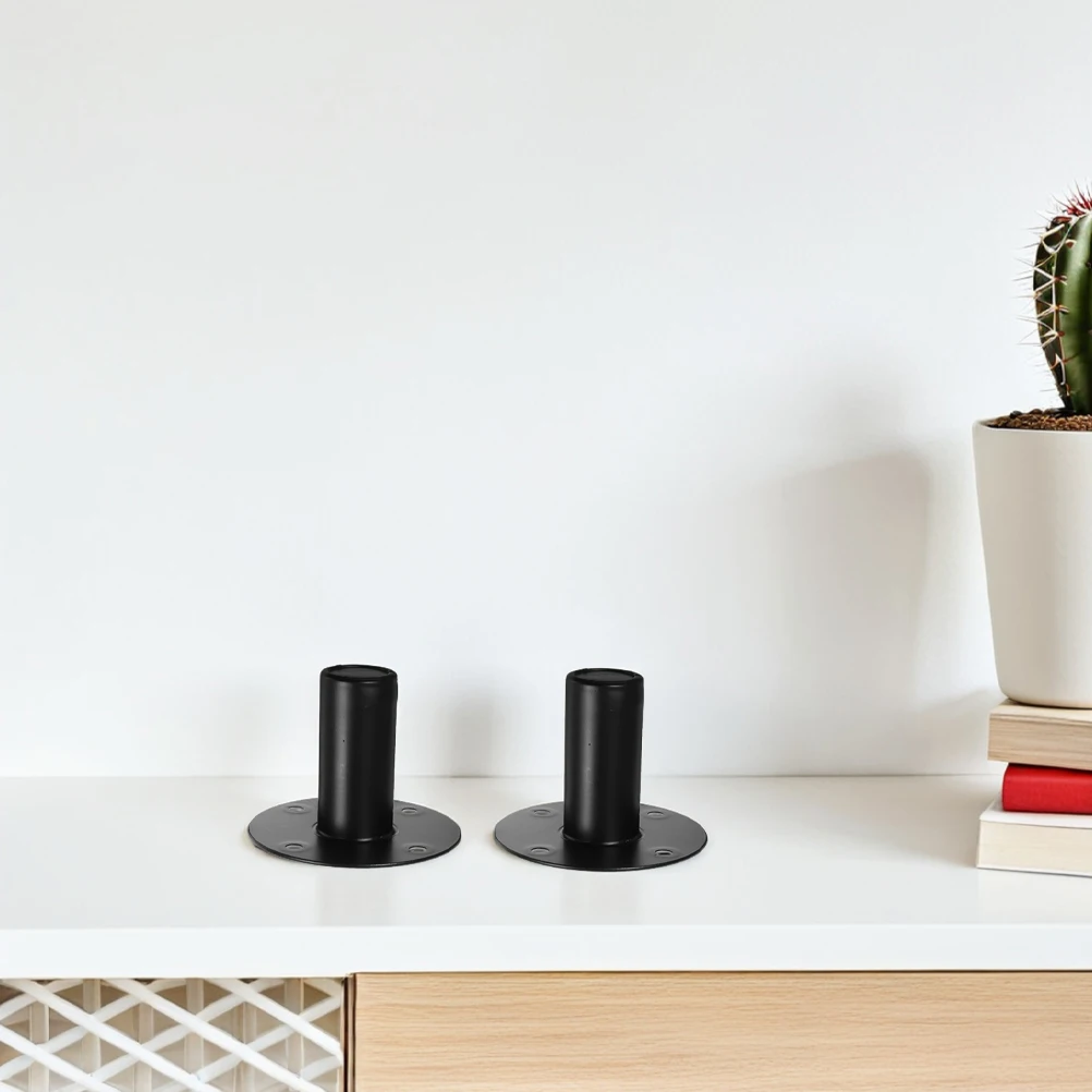 

3 Pcs Speaker Stand Aluminum Alloy Metal Support Base Desk Stands Black Bookshelf Desktop